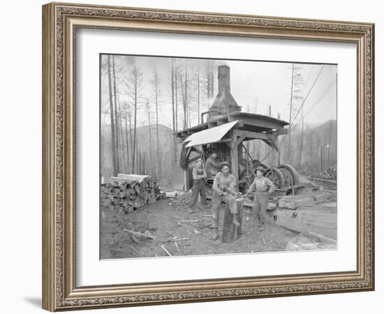 Donkey Engine at West Fork Logging Company, 1920-Marvin Boland-Framed Giclee Print