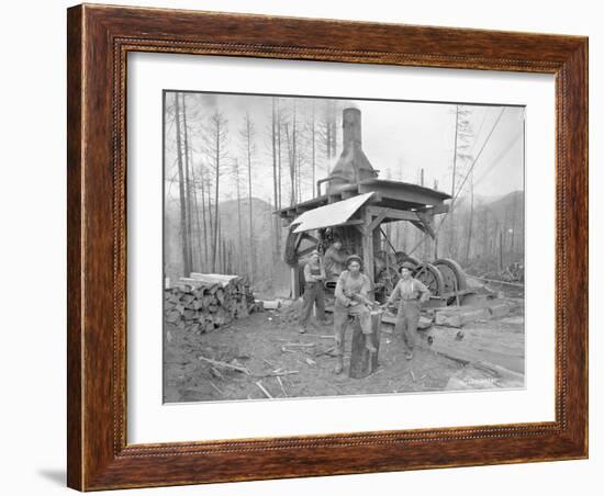 Donkey Engine at West Fork Logging Company, 1920-Marvin Boland-Framed Giclee Print