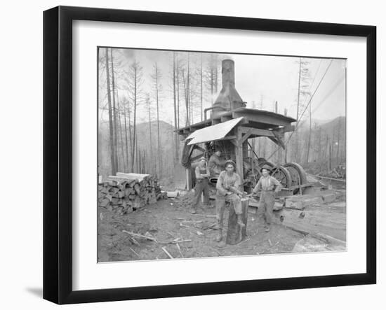 Donkey Engine at West Fork Logging Company, 1920-Marvin Boland-Framed Giclee Print