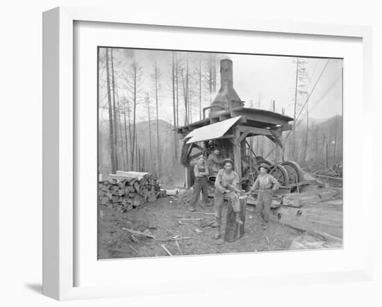 Donkey Engine at West Fork Logging Company, 1920-Marvin Boland-Framed Giclee Print