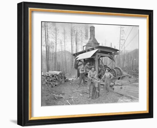 Donkey Engine at West Fork Logging Company, 1920-Marvin Boland-Framed Giclee Print