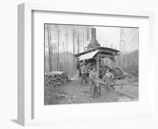 Donkey Engine at West Fork Logging Company, 1920-Marvin Boland-Framed Giclee Print