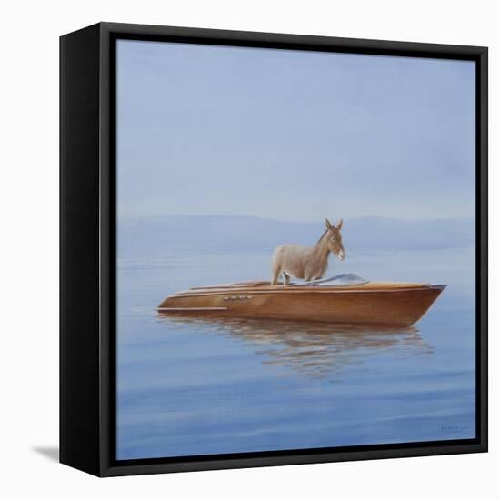 Donkey in a Riva, 2010-Lincoln Seligman-Framed Premier Image Canvas