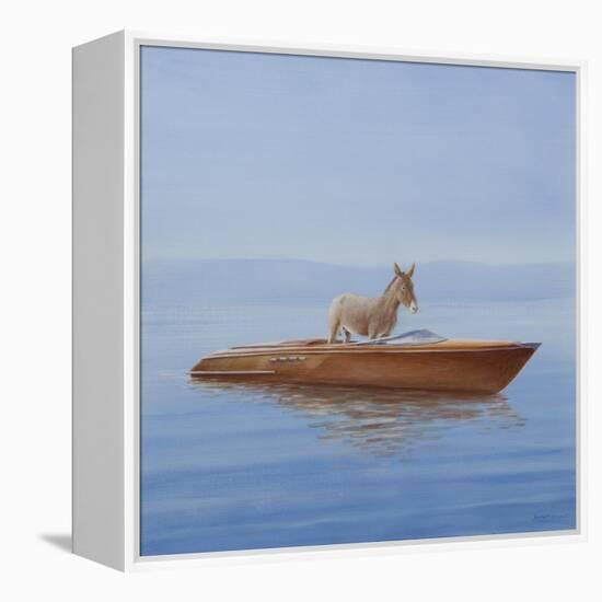 Donkey in a Riva, 2010-Lincoln Seligman-Framed Premier Image Canvas