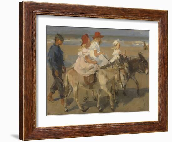 Donkey Rides on the Beach, C. 1890-1901. Dutch Watercolor Painting-Isaac Israels-Framed Art Print