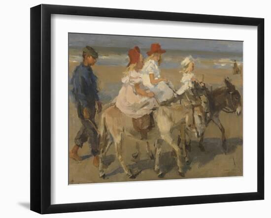 Donkey Rides on the Beach, C. 1890-1901. Dutch Watercolor Painting-Isaac Israels-Framed Art Print