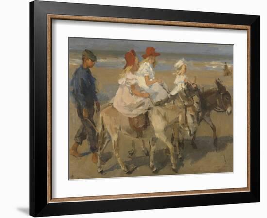 Donkey Rides on the Beach, C. 1890-1901. Dutch Watercolor Painting-Isaac Israels-Framed Art Print