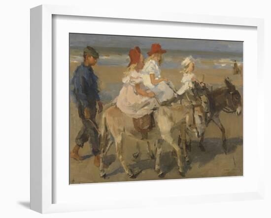 Donkey Rides on the Beach, C. 1890-1901. Dutch Watercolor Painting-Isaac Israels-Framed Art Print