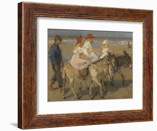 Donkey Rides on the Beach, C. 1890-1901. Dutch Watercolor Painting-Isaac Israels-Framed Art Print