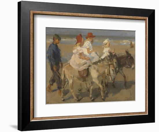 Donkey Rides on the Beach, C. 1890-1901. Dutch Watercolor Painting-Isaac Israels-Framed Art Print