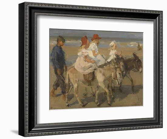 Donkey Rides on the Beach, C. 1890-1901. Dutch Watercolor Painting-Isaac Israels-Framed Art Print