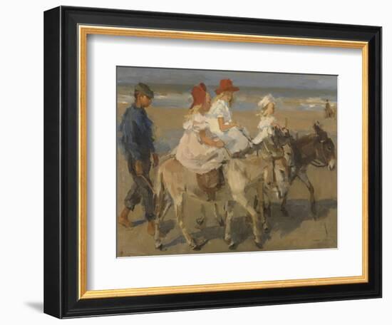 Donkey Rides on the Beach, C. 1890-1901. Dutch Watercolor Painting-Isaac Israels-Framed Art Print