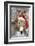 Donkey Wearing Christmas Hat in Snowy Scene-null-Framed Photographic Print