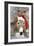 Donkey Wearing Christmas Hat in Snowy Scene-null-Framed Photographic Print
