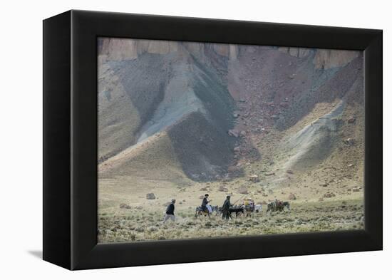 Donkeys and Farmers Make their Way Home Near Band-E Amir, Afghanistan, Asia-Alex Treadway-Framed Premier Image Canvas
