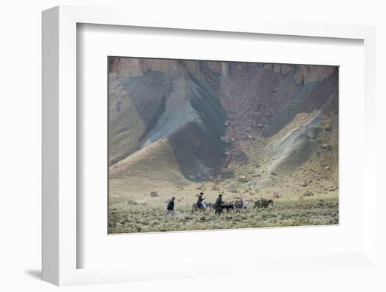 Donkeys and Farmers Make their Way Home Near Band-E Amir, Afghanistan, Asia-Alex Treadway-Framed Photographic Print