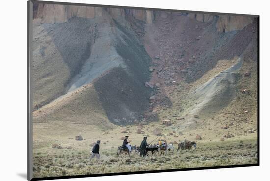 Donkeys and Farmers Make their Way Home Near Band-E Amir, Afghanistan, Asia-Alex Treadway-Mounted Photographic Print