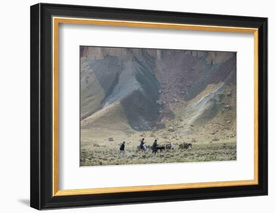 Donkeys and Farmers Make their Way Home Near Band-E Amir, Afghanistan, Asia-Alex Treadway-Framed Photographic Print