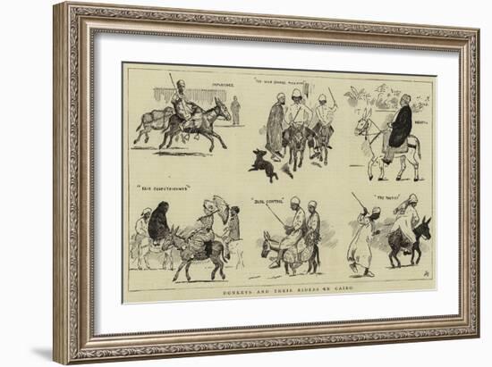 Donkeys and their Riders in Cairo-null-Framed Giclee Print