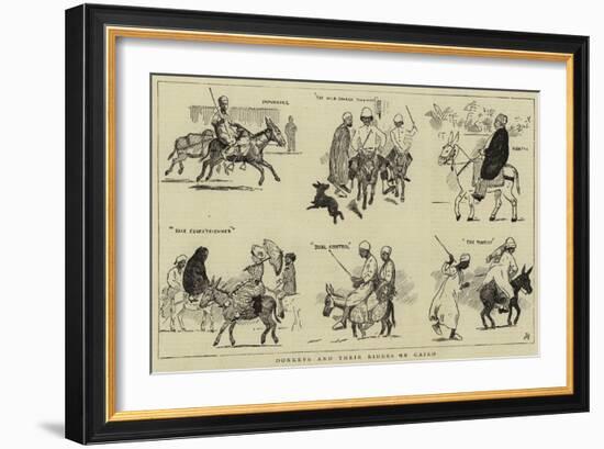 Donkeys and their Riders in Cairo-null-Framed Giclee Print