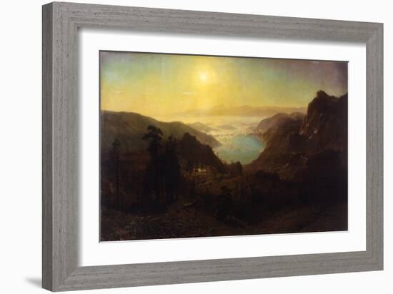 Donner Lake from the Summit, 1873 (Oil on Canvas)-Albert Bierstadt-Framed Giclee Print