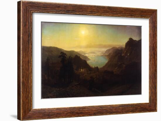 Donner Lake from the Summit, 1873 (Oil on Canvas)-Albert Bierstadt-Framed Giclee Print