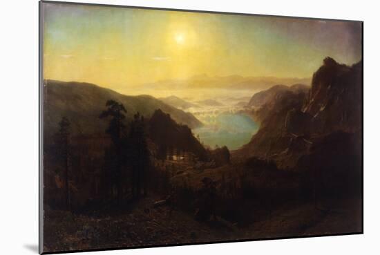 Donner Lake from the Summit, 1873 (Oil on Canvas)-Albert Bierstadt-Mounted Giclee Print