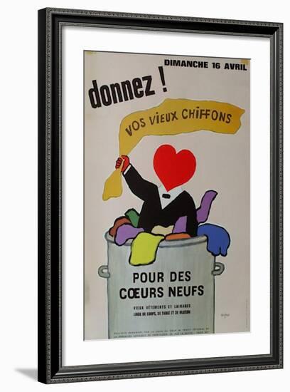 Donnez vos vieux chiffons-Raymond Savignac-Framed Premium Edition