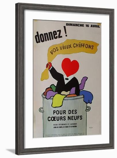 Donnez vos vieux chiffons-Raymond Savignac-Framed Premium Edition