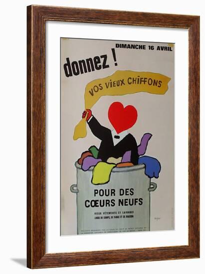 Donnez vos vieux chiffons-Raymond Savignac-Framed Premium Edition