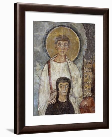 Donor, Detail from Madonna and Child Between Saints Felix and Adautto and Donor Turtura-null-Framed Giclee Print