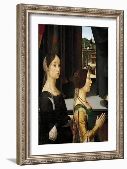 Donors Violante Bentivoglio and Elisabetta Aldobrandini-Domenico Ghirlandaio-Framed Giclee Print
