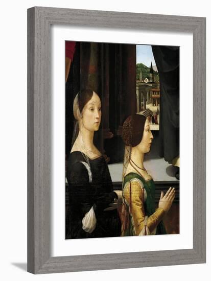 Donors Violante Bentivoglio and Elisabetta Aldobrandini-Domenico Ghirlandaio-Framed Giclee Print