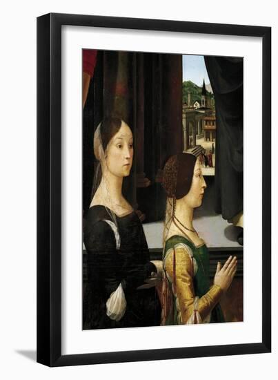 Donors Violante Bentivoglio and Elisabetta Aldobrandini-Domenico Ghirlandaio-Framed Giclee Print