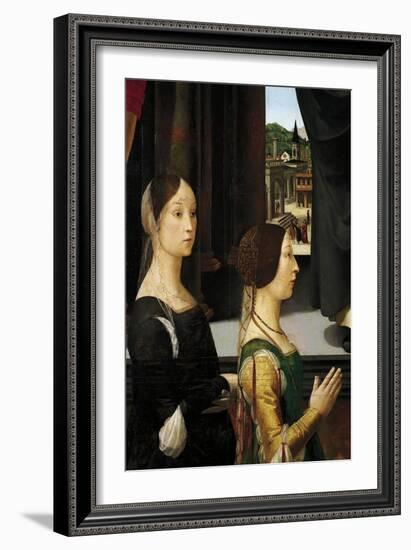 Donors Violante Bentivoglio and Elisabetta Aldobrandini-Domenico Ghirlandaio-Framed Giclee Print