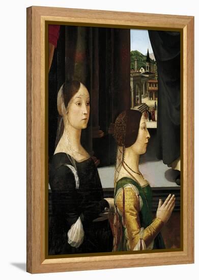 Donors Violante Bentivoglio and Elisabetta Aldobrandini-Domenico Ghirlandaio-Framed Premier Image Canvas