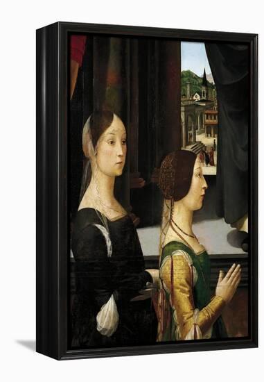 Donors Violante Bentivoglio and Elisabetta Aldobrandini-Domenico Ghirlandaio-Framed Premier Image Canvas