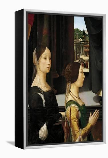Donors Violante Bentivoglio and Elisabetta Aldobrandini-Domenico Ghirlandaio-Framed Premier Image Canvas