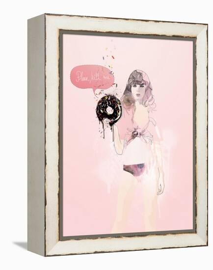 Donut Death Wish-Mydeadpony-Framed Stretched Canvas