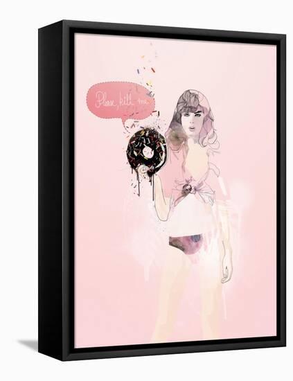 Donut Death Wish-Mydeadpony-Framed Stretched Canvas