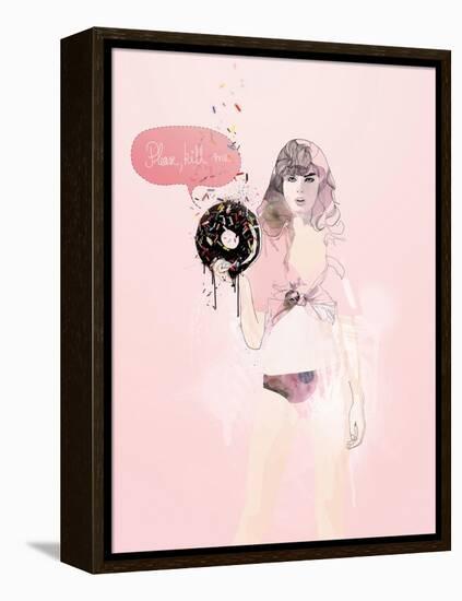 Donut Death Wish-Mydeadpony-Framed Stretched Canvas