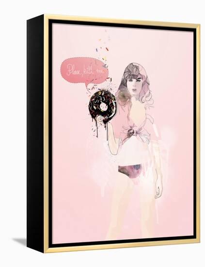 Donut Death Wish-Mydeadpony-Framed Stretched Canvas