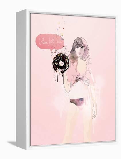 Donut Death Wish-Mydeadpony-Framed Stretched Canvas