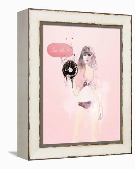 Donut Death Wish-Mydeadpony-Framed Stretched Canvas