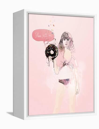 Donut Death Wish-Mydeadpony-Framed Stretched Canvas