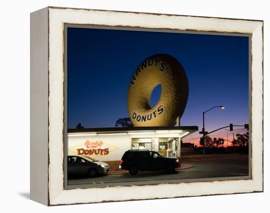 Donut's Shop at Dawn, Randy's Donuts, Inglewood, Los Angeles County, California, USA-null-Framed Premier Image Canvas