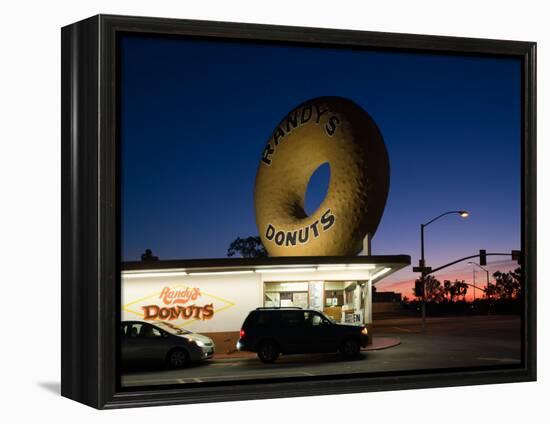 Donut's Shop at Dawn, Randy's Donuts, Inglewood, Los Angeles County, California, USA-null-Framed Premier Image Canvas