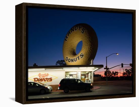 Donut's Shop at Dawn, Randy's Donuts, Inglewood, Los Angeles County, California, USA-null-Framed Premier Image Canvas