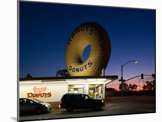 Donut's Shop at Dawn, Randy's Donuts, Inglewood, Los Angeles County, California, USA-null-Mounted Photographic Print