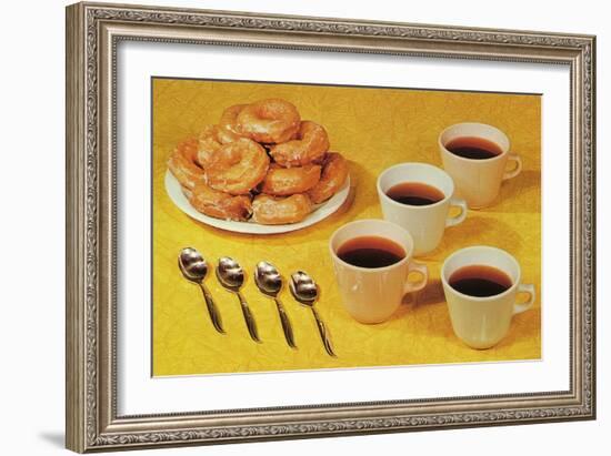 Donuts and Coffee, Retro-null-Framed Art Print